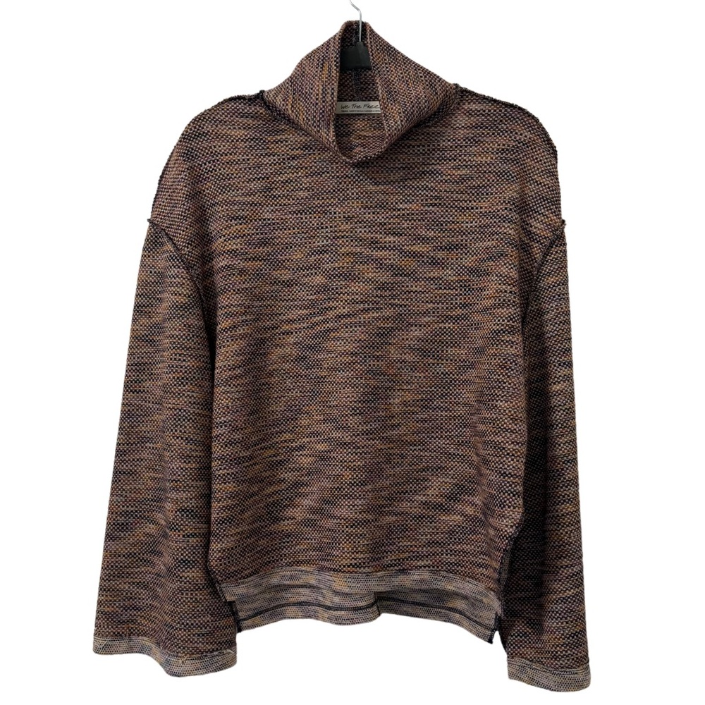 We the Free Sunny Days Lightweight Textured Turtleneck Sweater Small Oversized